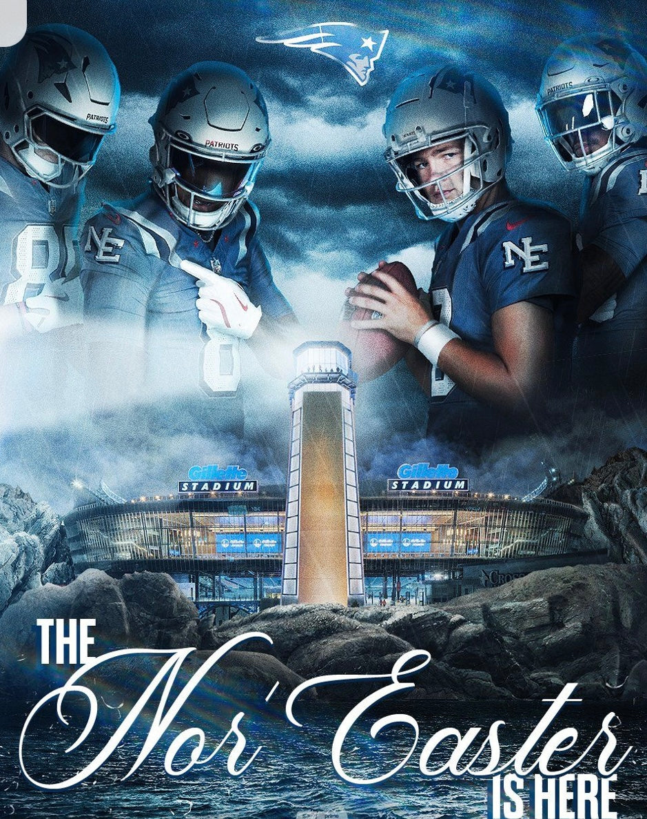 New England patriots poster with four players